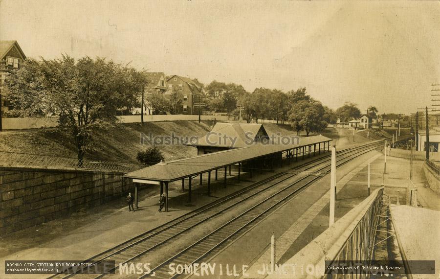 Postcard: Somerville, Massachusetts.  Somerville Junction Station